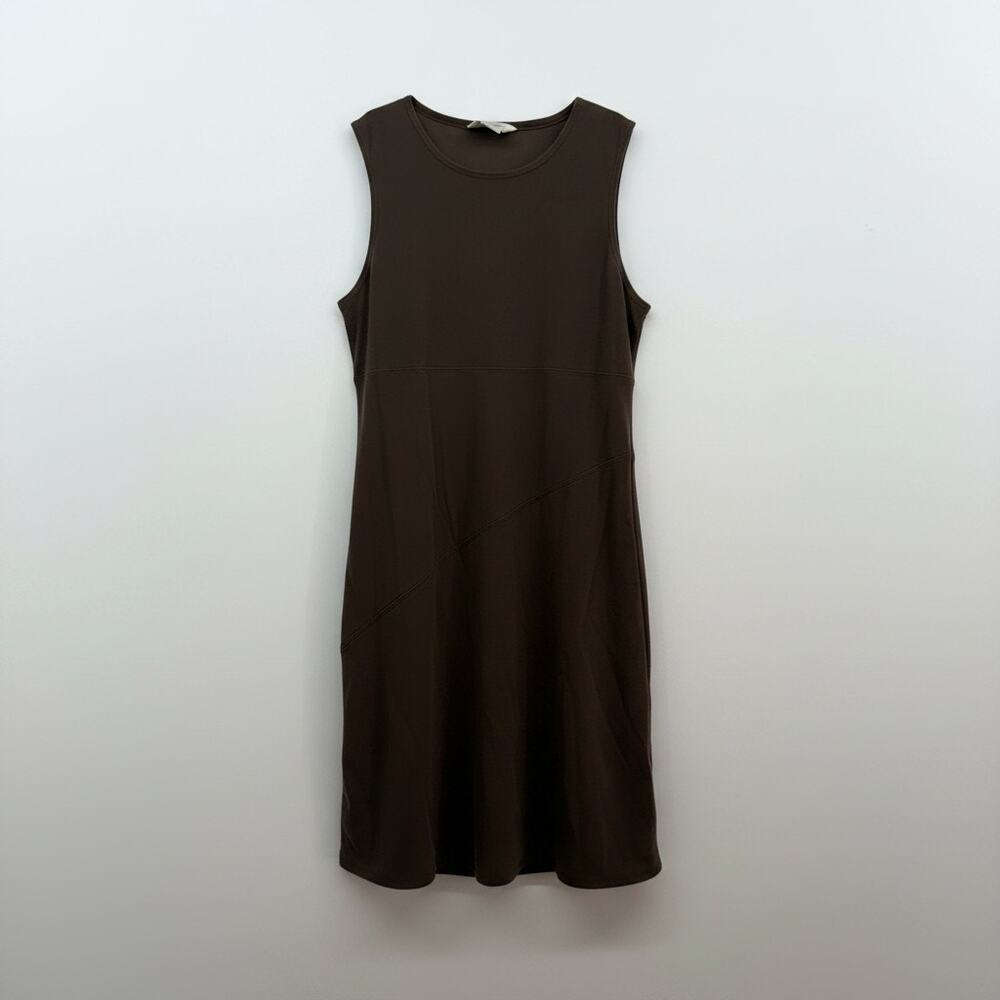 Vintage 90s Y2K Express Neutral Brown Sleeveless Mini Dress 9/10 Seamed